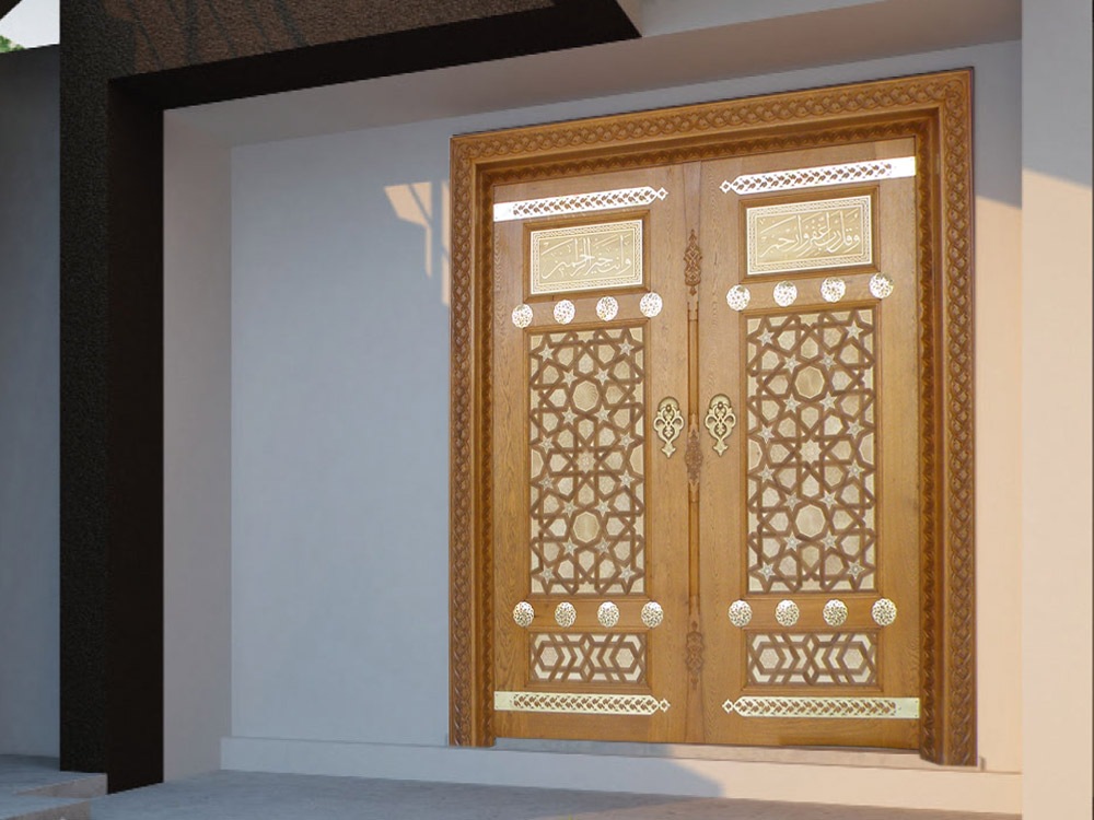 HAMLE; Turkey wooden mosque grand door, villa main doors deals, customized mansion door deals