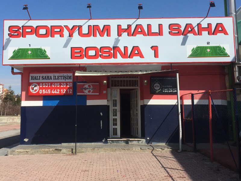 SPORYUM Bosna halı saha, halı saha maç fiyatları, halı sahada 1 saat maç kaç lira, beyhekim halı saha